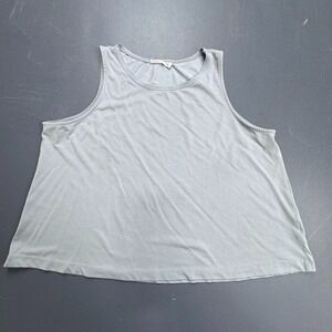 Lush Tank Top Women's Small Gray Sleeveless Flowy Lightweight Casual Basic Boxy
